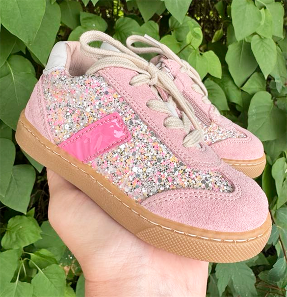 Babybotte Autop Sneakers Med Snørebånd Lynlås Rosa