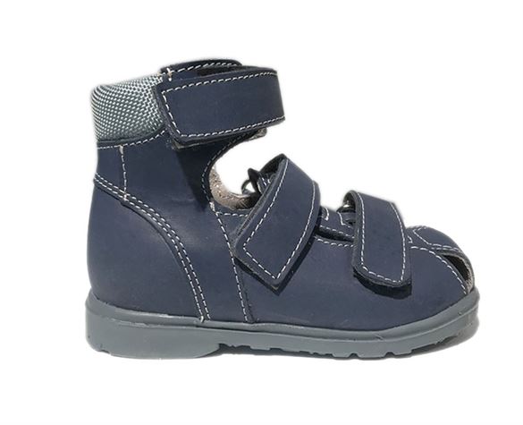 Image of Dawid sandal, blå - sandal med ekstra støtte og lukket snude (Dawid-sandal-navy-1241G)
