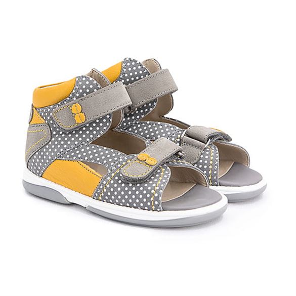Billede af Memo Monaco, grå/gul - sandal med ekstra støtte
